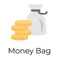 Trendy Money Bag vector