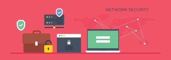 Trendy Network Security vector