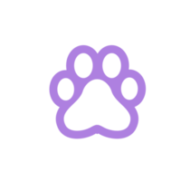 Dog and cat paws with sharp claws. cute animal footprints png