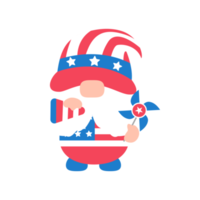 4th of july. Gnomes wore an American flag costume to celebrate Independence Day. png