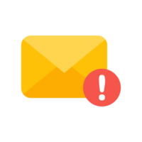 Yellow envelope. The concept of communication and email notification via online channels. png