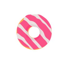 Donut Circle Donuts com furos coloridos cobertos com um delicioso chocolate. png