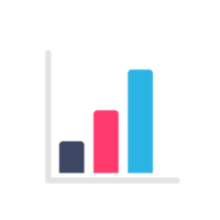 Line graph comparing business performance. Company earnings report concept png