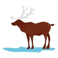 Alaska deer icon, flat style vector