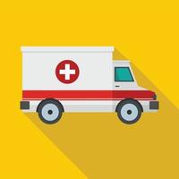 Ambulance icon, flat style vector