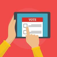 Online voting background, flat style vector