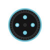 Top view smart speaker icon, flat style vector