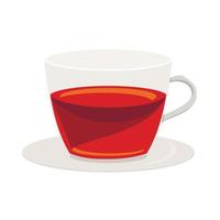 icono de taza de té, estilo de dibujos animados vector