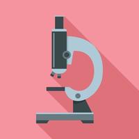 School microscope icon, flat style vector