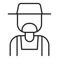 Farmer man icon, outline style vector