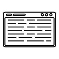 Web page machine learning icon, outline style vector