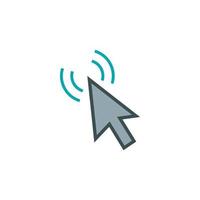 Cursor of mouse clicks icon, flat style vector