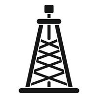 icono de torre de perforación de petróleo, estilo simple vector