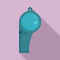 Lifeguard whistle icon, flat style vector
