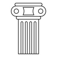 icono del pilar del templo, estilo de esquema vector