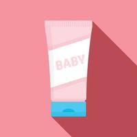 Baby cream tube icon, flat style vector