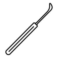 Dentist steel tool icon, outline style vector