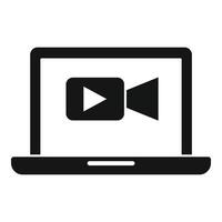 Remarketing online video icon, simple style vector