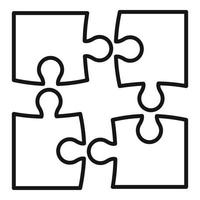 Step puzzle icon, outline style vector