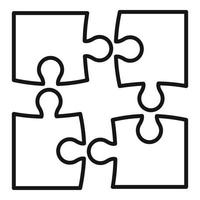 Step puzzle icon, outline style vector