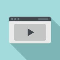 Web page video icon, flat style vector