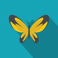 Wide wing butterfly icon, flat style. vector