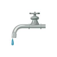 Dripping faucet icon, cartoon style vector