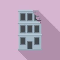 Demolition city building icon, flat style vector