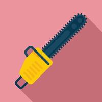 Demolition chainsaw icon, flat style vector