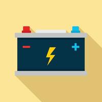 Car battery icon, flat style vector