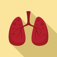 icono de sarampión de pulmones, estilo plano