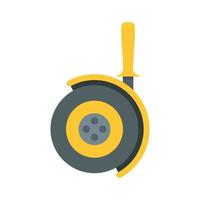 Angle cut machine icon, flat style vector