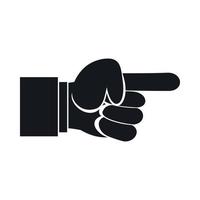 Pointing hand gesture icon, simple style vector