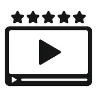 Rating video player icon, simple style vector