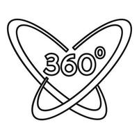 Vr helmet 360 degrees icon, outline style vector