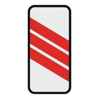 Warning of railway icon, flat style. vector