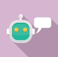 Smart chatbot icon, flat style vector