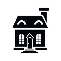 Elegant little house icon, simple style vector