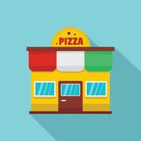 Pizza shop icon, flat style. vector