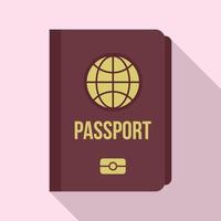 icono de pasaporte internacional, estilo plano vector