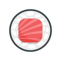 Salmon top sushi icon, flat style vector