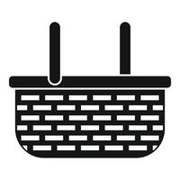 Wicker straw icon, simple style vector