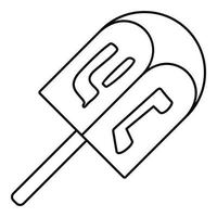 Dreidel icon, outline style vector