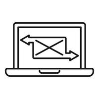 Campaign laptop letter icon, outline style vector