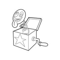 Toy box in spring icon, outline style vector