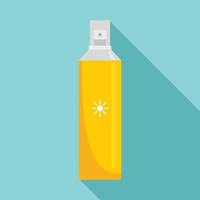 Sun block spray icon, flat style vector