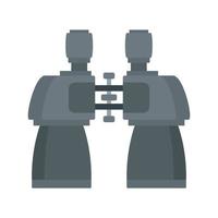 Metal binocular icon, flat style vector