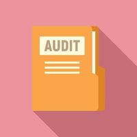 Audit company folder icon, flat style vector