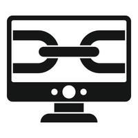 Computer backlink strategy icon, simple style vector