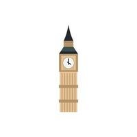 Big Ben clock icon, flat style vector